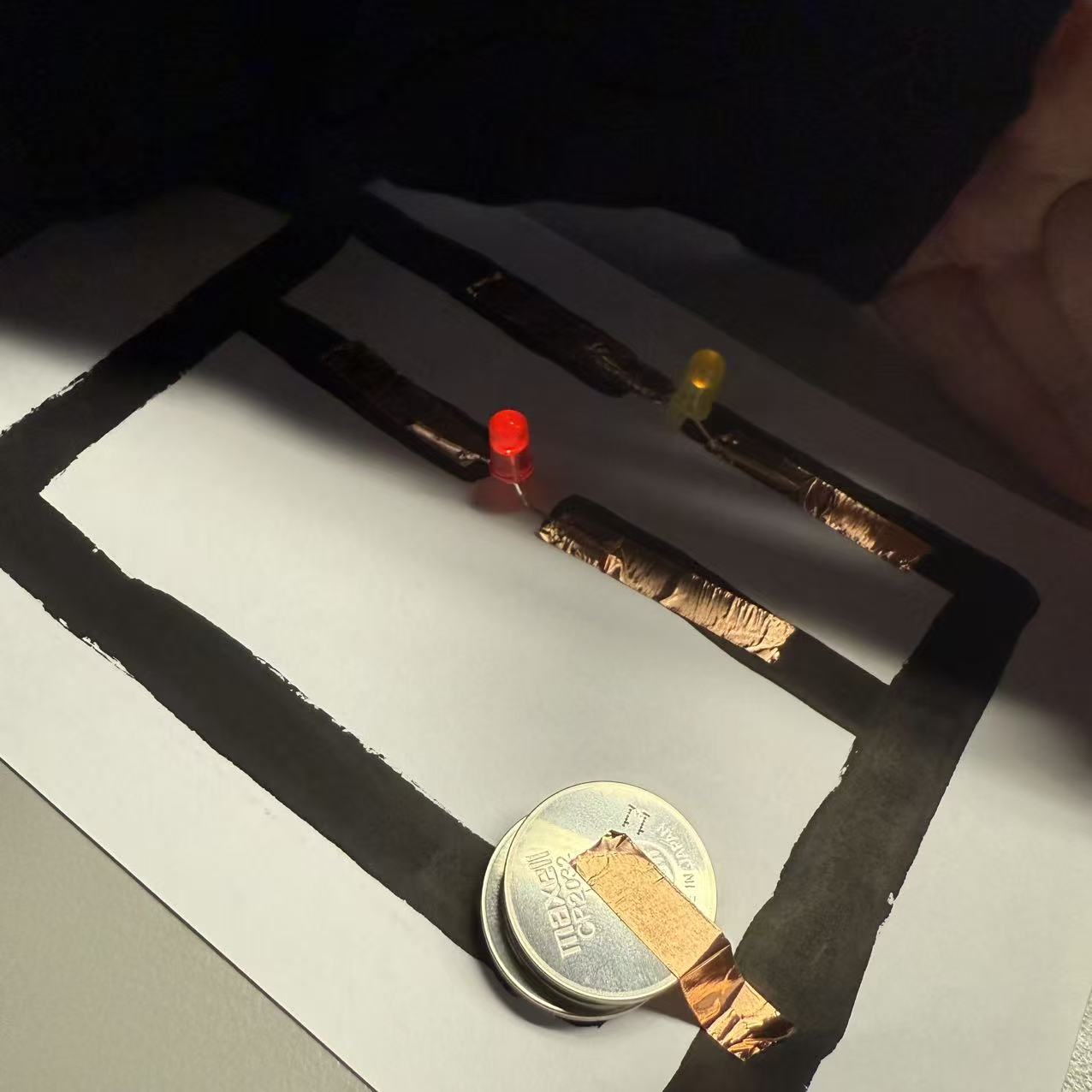 It works but seems like the conductive paint did not work that well for conductive. The lights are weaker than using coductive tape 