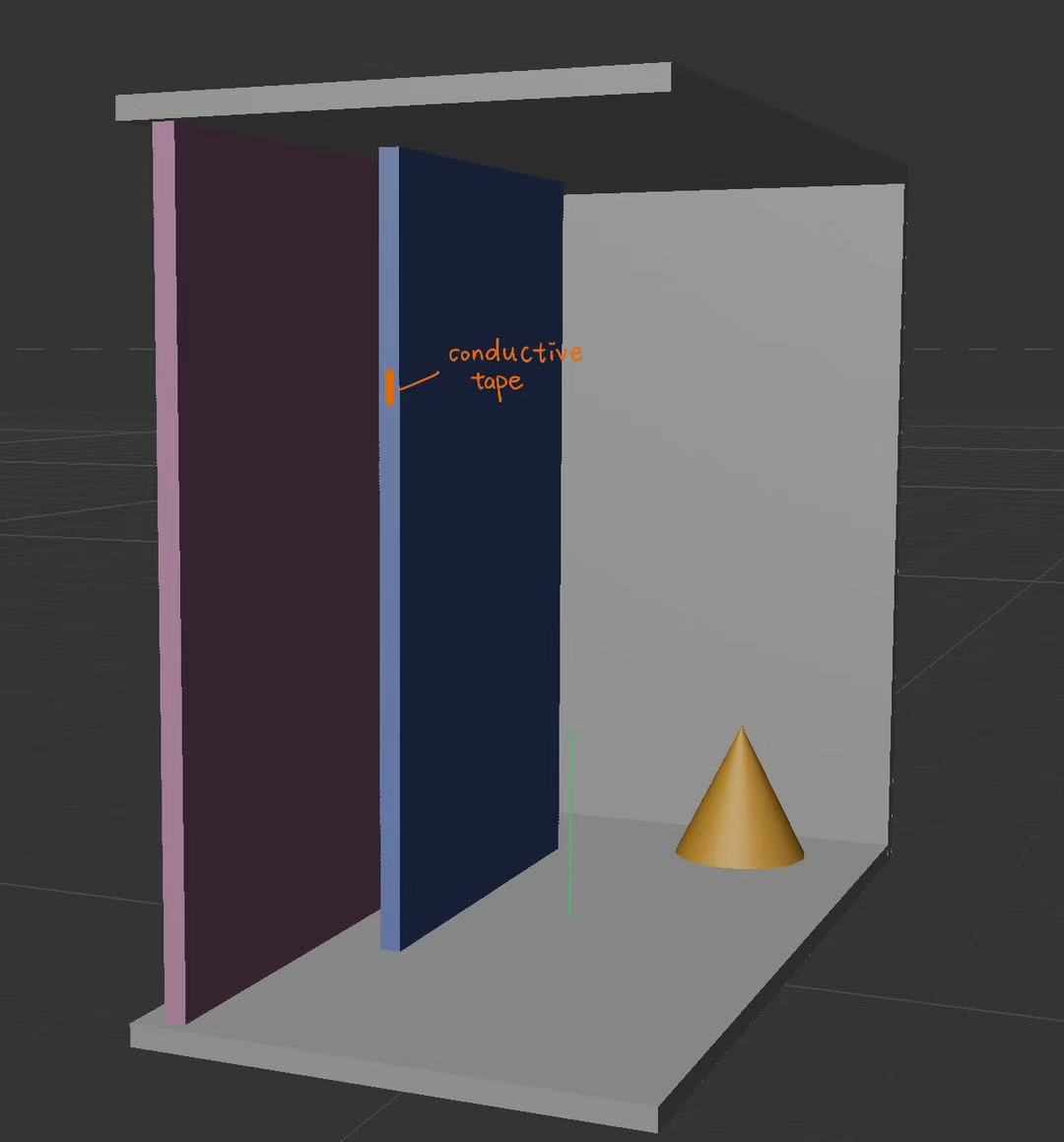 I can tape a piece of conductive tape on the door