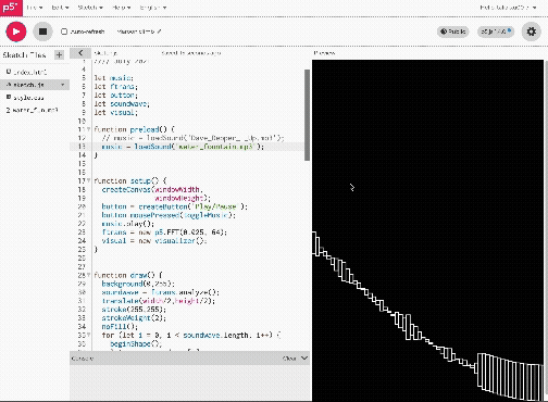  found a tutorial video on Youtube, go through it and put my own auido in it https://www.youtube.com/watch?v=9huAqf7lEao. <br> Here is the link, it might required some time to load: https://editor.p5js.org/talia-xu0017/full/GkawLDFtd