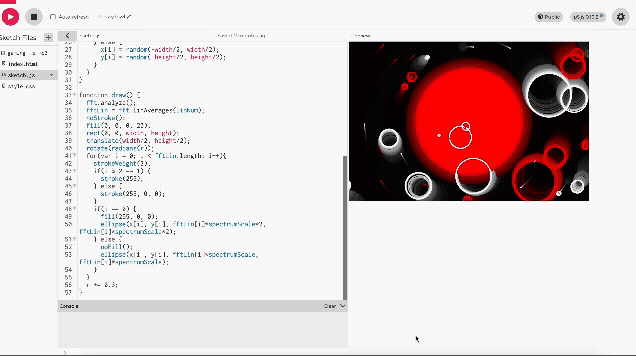 This example will be useful for me to understand the animation effect in P5.JS code for aduio visualized. Here is the link, it might required some time to load:https://editor.p5js.org/talia-xu0017/full/zw4zSqoKU