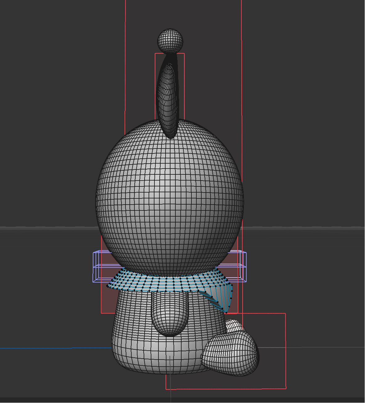 kuromi doll C4D modeling try angle 3, the side view. <br> <br>Most of them I just click different function to see what's it for. But I did follow with a video to understand the how to use symmetry in C4D. <br><br>Pilz Jonas. #C4DQuickTip 85: How to use symmetry to create abstract shapes in Cinema 4D. Maxon Training Team. Youtube. April 27, 2023. https://www.youtube.com/watch?v=GkZg8WzbL48. 