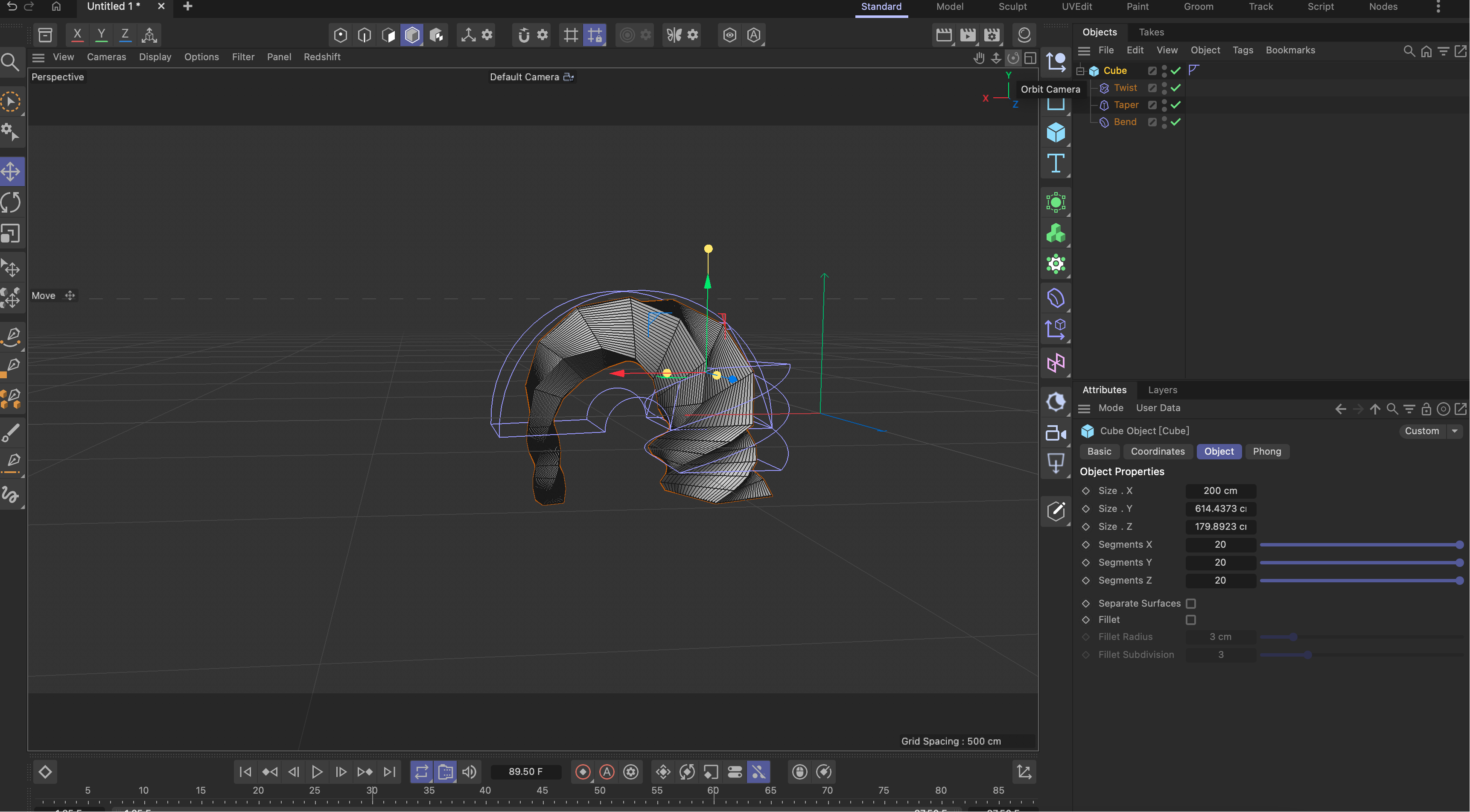 C4D tutorial video screenshot