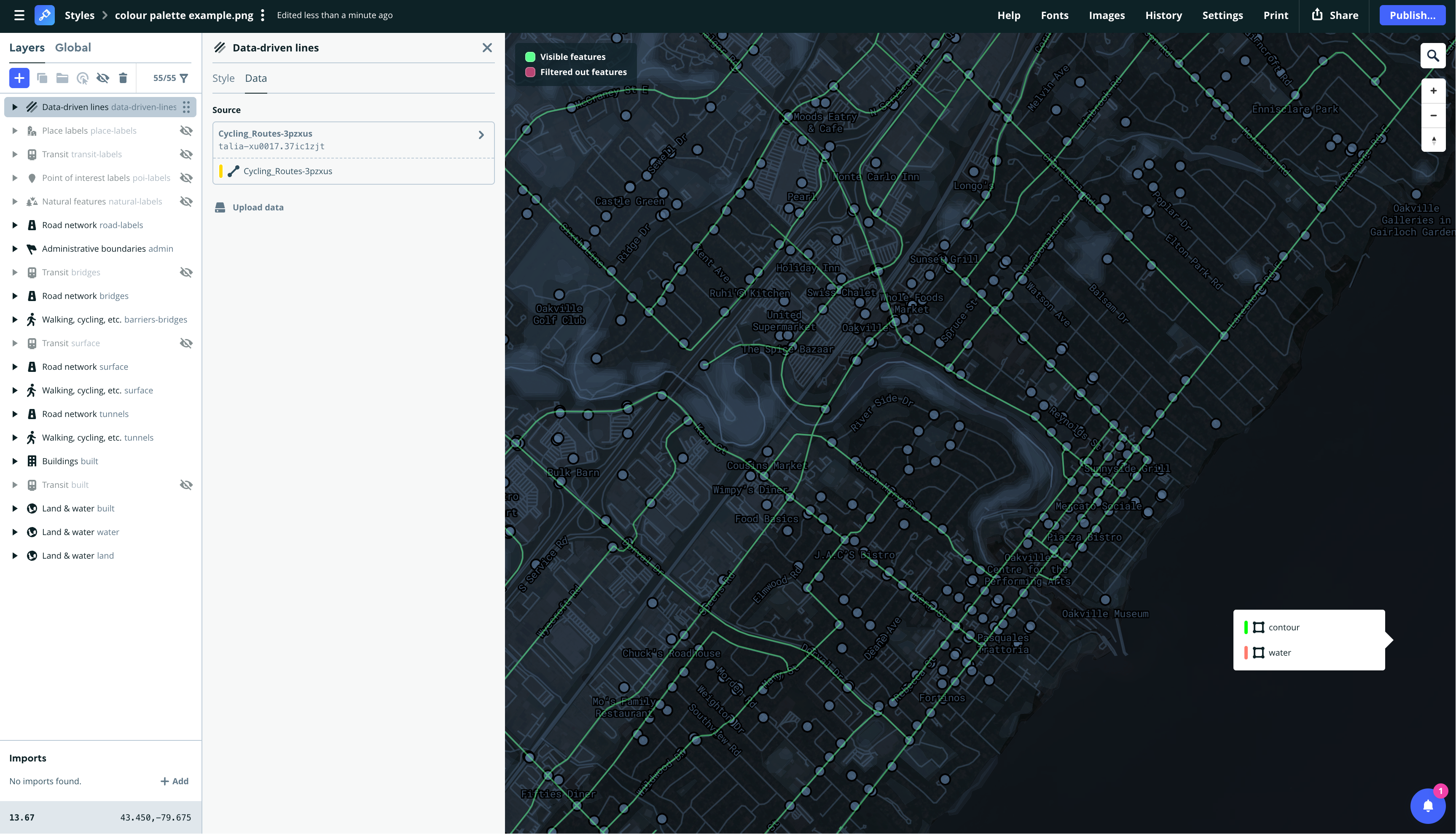 I add the cycling_routes.geojson file for data visualization